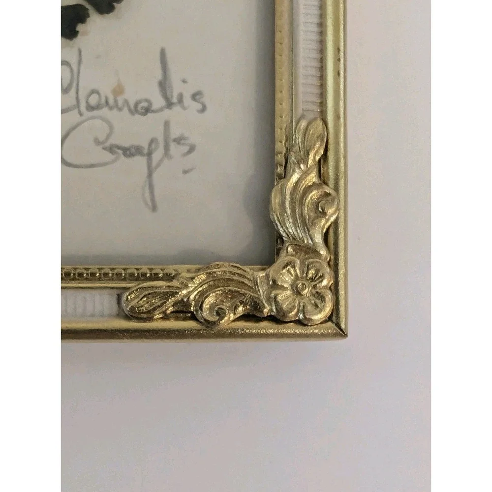 Vtg Framed Floral Dried Flower Picture Art Wall Hanging Signed Stella Turner